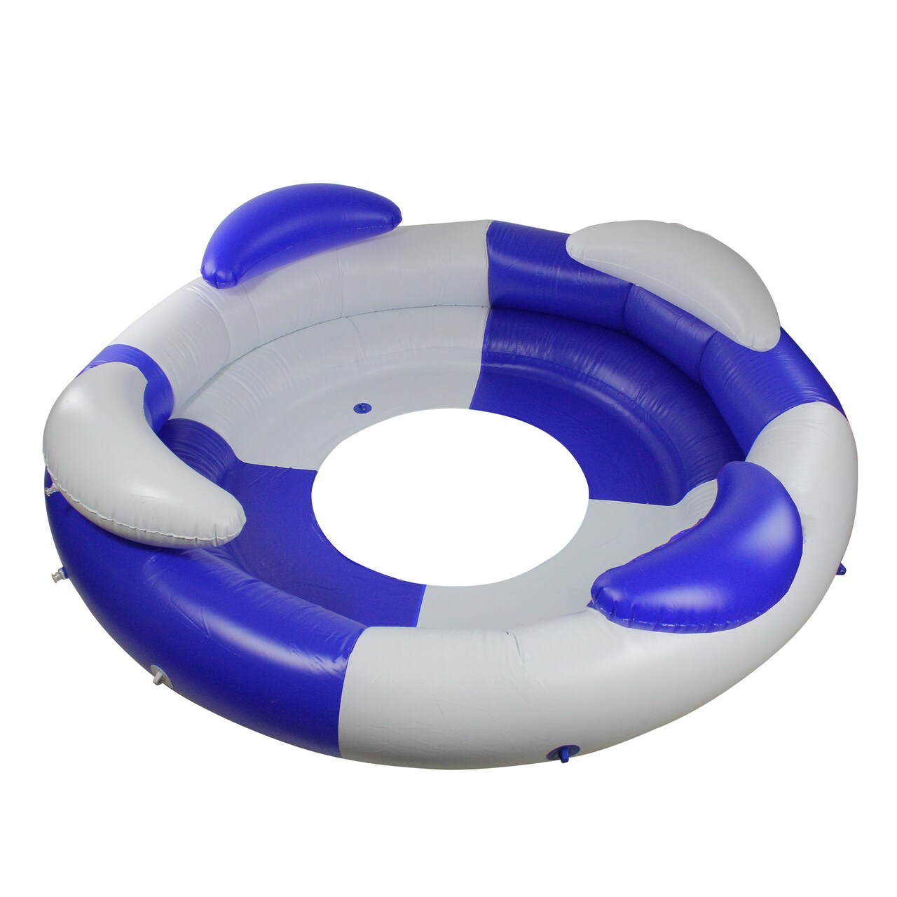 Swim Central 84" Inflatable Blue And White Sofa Island Swimming Pool Lounger
